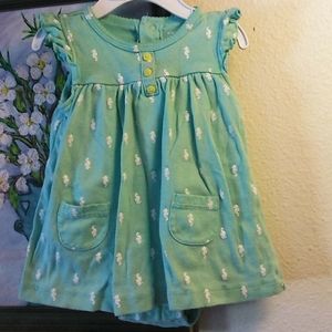 Teal seahorse onesie dress